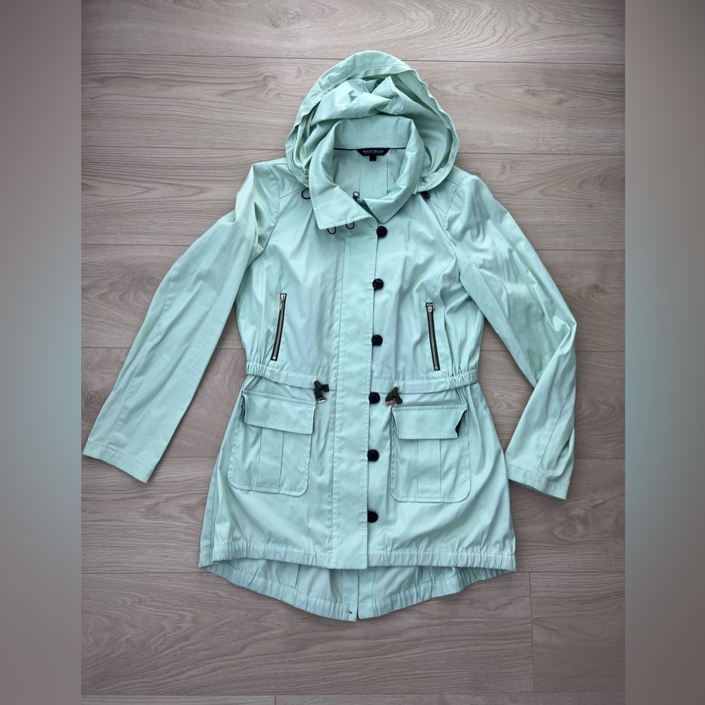 White House Black Market rain trench utility coat
